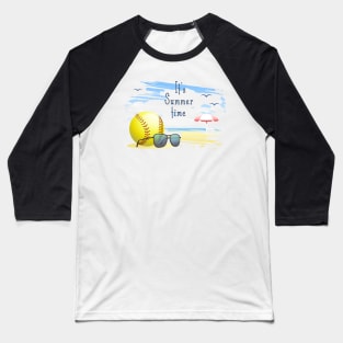 it' s  summer  time sports card .softball Baseball T-Shirt